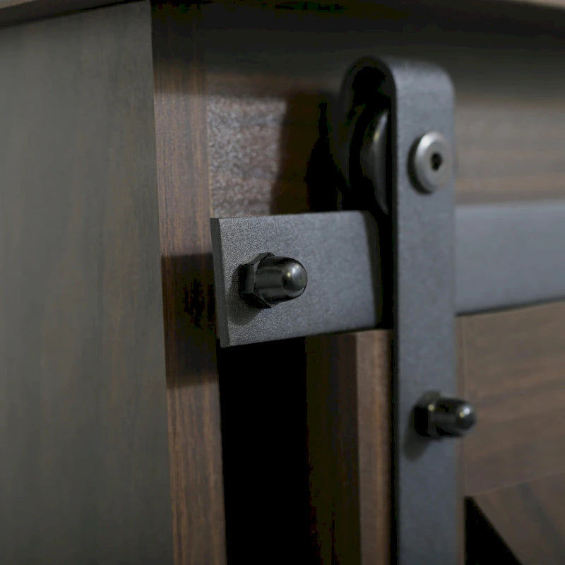 62.4" Farmhouse TV Stand with Sliding Barn Doors - Wood Media Console for TVs up to 60" - 400 lbs Capacity with Storage