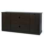 62.4" Farmhouse TV Stand with Sliding Barn Doors - Wood Media Console for TVs up to 60" - 400 lbs Capacity with Storage