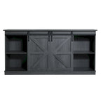 62.4" Farmhouse TV Stand with Sliding Barn Doors - Wood Media Console for TVs up to 60" - 400 lbs Capacity with Storage