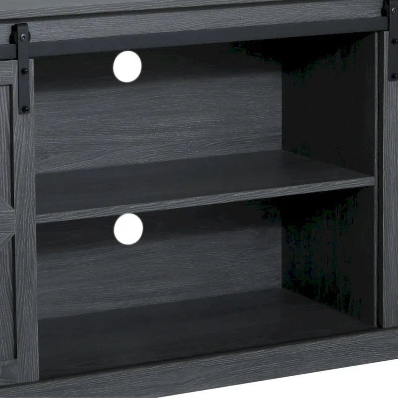 62.4" Farmhouse TV Stand with Sliding Barn Doors - Wood Media Console for TVs up to 60" - 400 lbs Capacity with Storage