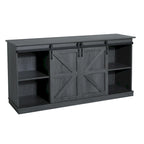 62.4" Farmhouse TV Stand with Sliding Barn Doors - Wood Media Console for TVs up to 60" - 400 lbs Capacity with Storage