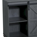62.4" Farmhouse TV Stand with Sliding Barn Doors - Wood Media Console for TVs up to 60" - 400 lbs Capacity with Storage