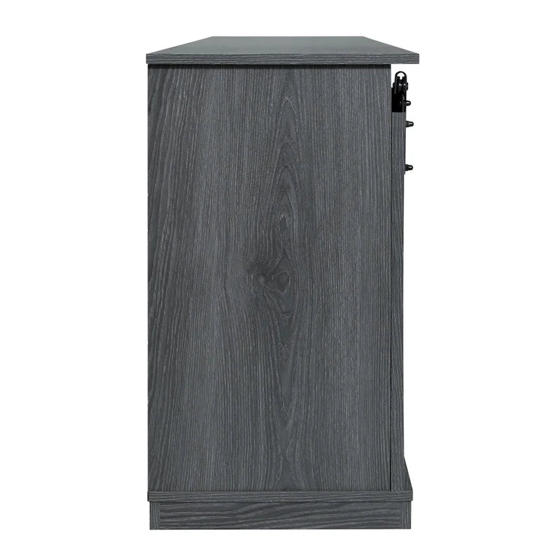 62.4" Farmhouse TV Stand with Sliding Barn Doors - Wood Media Console for TVs up to 60" - 400 lbs Capacity with Storage