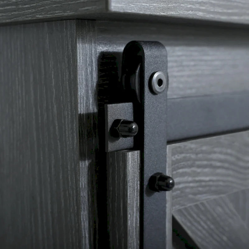 62.4" Farmhouse TV Stand with Sliding Barn Doors - Wood Media Console for TVs up to 60" - 400 lbs Capacity with Storage