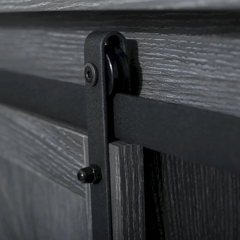 62.4" Farmhouse TV Stand with Sliding Barn Doors - Wood Media Console for TVs up to 60" - 400 lbs Capacity with Storage