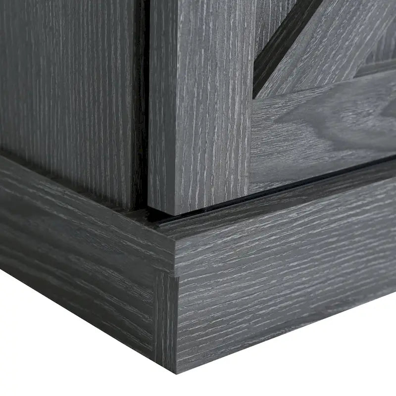 62.4" Farmhouse TV Stand with Sliding Barn Doors - Wood Media Console for TVs up to 60" - 400 lbs Capacity with Storage