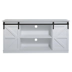 62.4" Farmhouse TV Stand with Sliding Barn Doors - Wood Media Console for TVs up to 60" - 400 lbs Capacity with Storage
