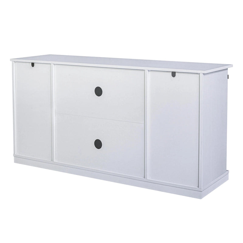 62.4" Farmhouse TV Stand with Sliding Barn Doors - Wood Media Console for TVs up to 60" - 400 lbs Capacity with Storage