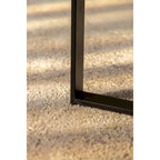 33.86" Round Coffee Table - Fir Wood Top, Cross-Grain Splicing, Metal Cross Legs, 220lbs Capacity, Retro Style