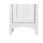 White Kitchen Storage Pantry with 1 Door - 3 Adjustable Shelves, MDF, Raised Panel Door, Compact Design