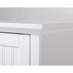 White Kitchen Storage Pantry with 1 Door - 3 Adjustable Shelves, MDF, Raised Panel Door, Compact Design