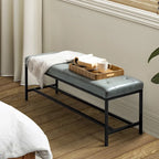 Horst 50 in.W Contemporary Upholstered Bench with Metal Legs by HULALA HOME