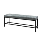 50" Upholstered Storage Bench with Metal Legs - Vegan Leather, Button-Tufted, Storage Shelf, 250lbs Capacity