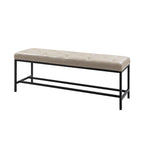 50" Upholstered Storage Bench with Metal Legs - Vegan Leather, Button-Tufted, Storage Shelf, 250lbs Capacity