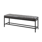 50" Upholstered Storage Bench with Metal Legs - Vegan Leather, Button-Tufted, Storage Shelf, 250lbs Capacity