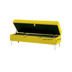 Velvet Storage Bench with Wooden Frame - 500lbs Capacity, Silver Metal Feet, Modern Style, Living Room/Bedroom