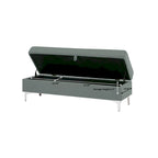 Velvet Storage Bench with Wooden Frame - 500lbs Capacity, Silver Metal Feet, Modern Style, Living Room/Bedroom