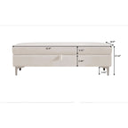 Velvet Storage Bench with Wooden Frame - 500lbs Capacity, Silver Metal Feet, Modern Style, Living Room/Bedroom