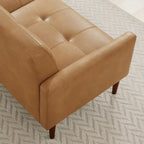 Mid-Century Sofa Couch Set Button Tufted Back Linen Upholstery Solid Wood Legs Living Room Furniture