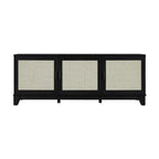 63" Modern Cane Media Cabinet - 3 Soft-Close Doors with 6 Compartments - TV Console for 55" TVs with Cable Management