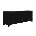 63" Modern Cane Media Cabinet - 3 Soft-Close Doors with 6 Compartments - TV Console for 55" TVs with Cable Management