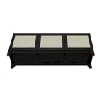 63" Modern Cane Media Cabinet - 3 Soft-Close Doors with 6 Compartments - TV Console for 55" TVs with Cable Management