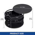 31.5" Round Lift Top Coffee Table - Adjustable Height, Hidden Storage, Shelf, Farmhouse Style