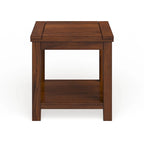 24" End Table with Shelf - Solid Wood & Veneer, Dark Cherry Finish, 50lbs Capacity, Transitional Style