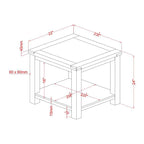 24" End Table with Shelf - Solid Wood & Veneer, Dark Cherry Finish, 50lbs Capacity, Transitional Style