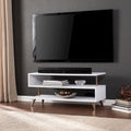 SEI Furniture White Low Profile Media TV Stand for TV's up to 41