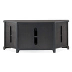 57" Corner TV Stand for up to 60" TVs - Hardwood with Tempered Glass Doors - Adjustable Shelves & Enclosed Storage