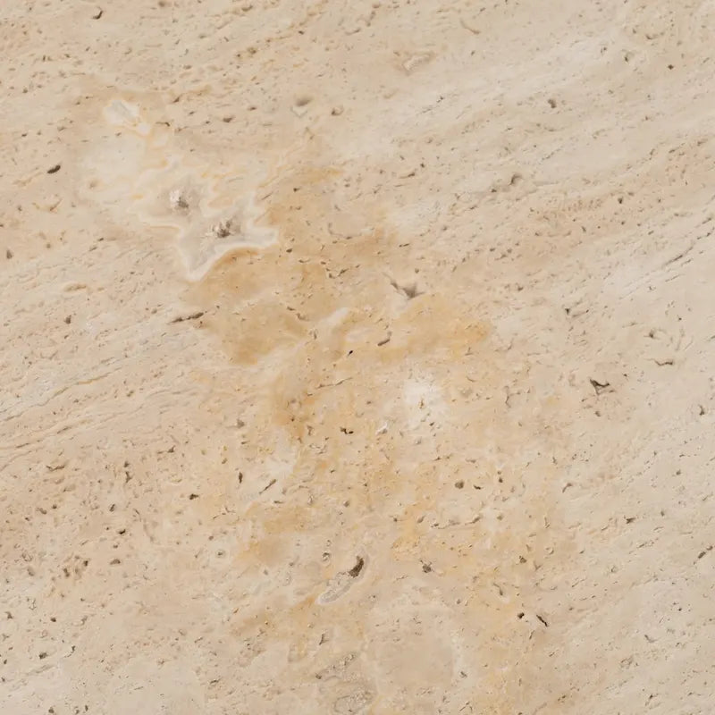 Sagebrook Home Elegant Acacia and Travertine Coffee Table for Modern Living