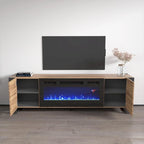 77" Electric Fireplace TV Stand for up to 85" TVs - 40" Fireplace Insert with Remote - High Gloss Contemporary