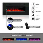 77" Electric Fireplace TV Stand for up to 85" TVs - 40" Fireplace Insert with Remote - High Gloss Contemporary