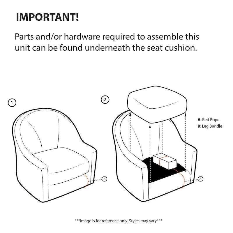 360-Degree Swivel Arm Chair - Button Tufted, Polyester Linen Blend, 300 lbs Capacity, Blue/Orange