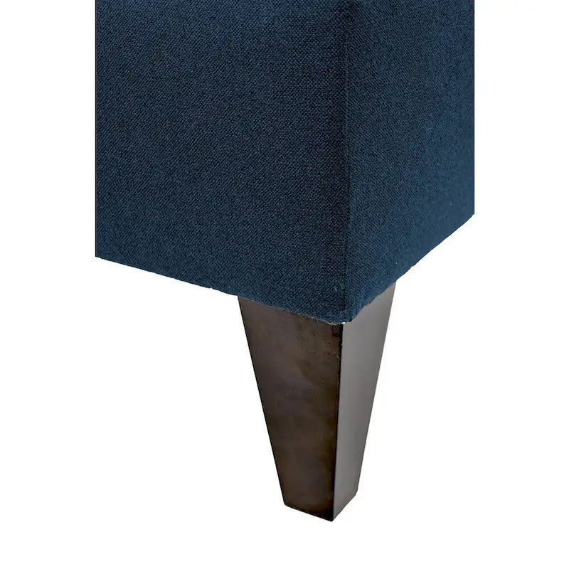 56" Storage Bench Ottoman with Button-Tufted Top - Polyester Fabric, Wooden Legs, Espresso Finish, 3 Color Options