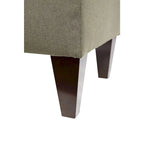 56" Storage Bench Ottoman with Button-Tufted Top - Polyester Fabric, Wooden Legs, Espresso Finish, 3 Color Options