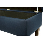 56" Storage Bench Ottoman with Button-Tufted Top - Polyester Fabric, Wooden Legs, Espresso Finish, 3 Color Options