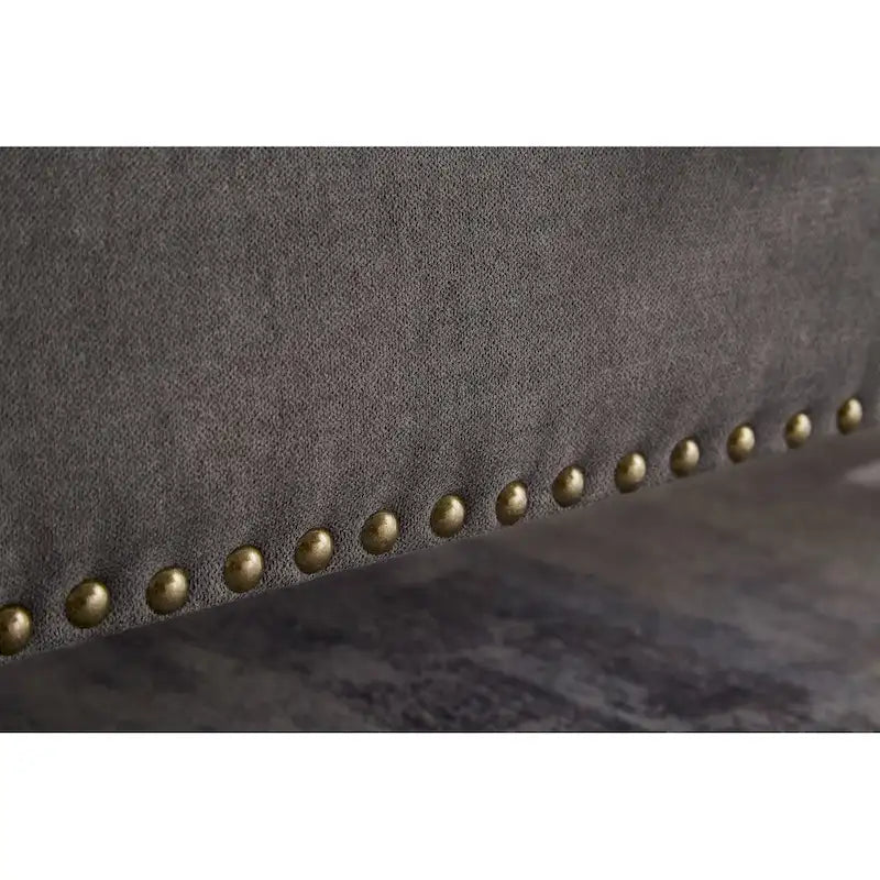 59" Storage Bench with Button-Tufted Seat - Cotton Linen, Solid Wood Legs, 500lbs Capacity, Bedroom/Entryway