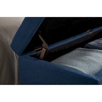 59" Storage Bench with Button-Tufted Seat - Cotton Linen, Solid Wood Legs, 500lbs Capacity, Bedroom/Entryway