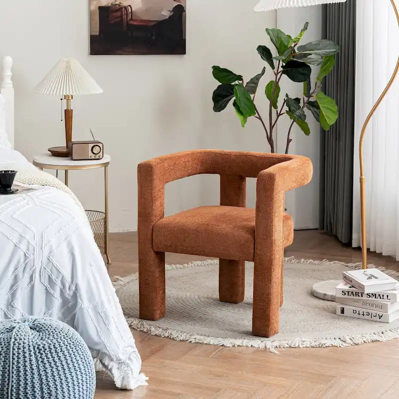 Barrel Shaped Fabric Upholstered Accent Armchair - 300lbs Capacity, Fully Assembled, Lightweight Design, Multiple Colors Available