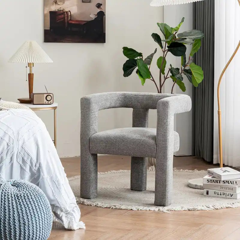 Barrel Shaped Fabric Upholstered Accent Armchair - 300lbs Capacity, Fully Assembled, Lightweight Design, Multiple Colors Available