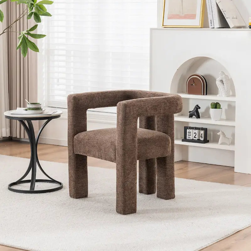 Barrel Shaped Fabric Upholstered Accent Armchair - 300lbs Capacity, Fully Assembled, Lightweight Design, Multiple Colors Available