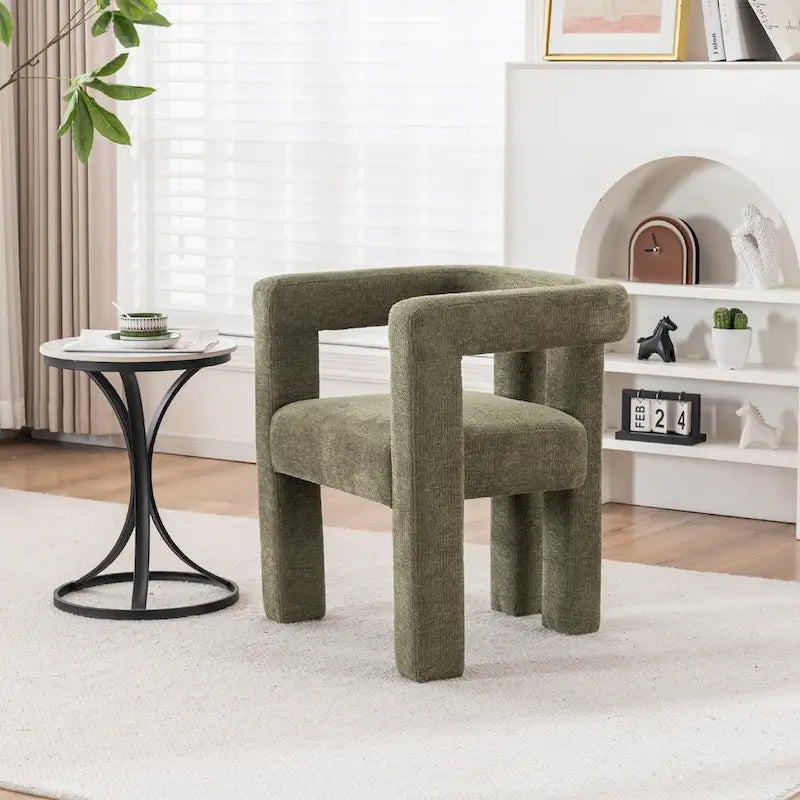 Barrel Shaped Fabric Upholstered Accent Armchair - 300lbs Capacity, Fully Assembled, Lightweight Design, Multiple Colors Available