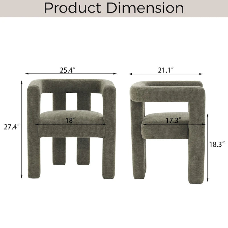 Barrel Shaped Fabric Upholstered Accent Armchair - 300lbs Capacity, Fully Assembled, Lightweight Design, Multiple Colors Available
