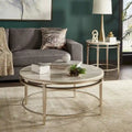 Egan Champagne Silver Finish Marble Top Table by iNSPIRE Q Modern