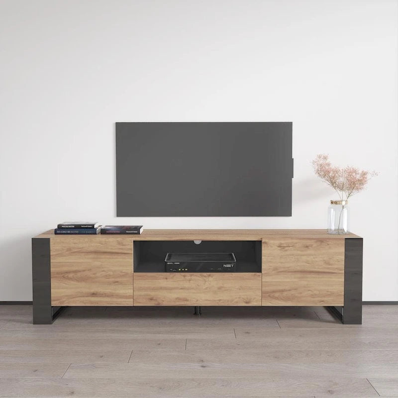 71" Modern High Gloss TV Stand - Entertainment Center for up to 75" TVs - Sleek Media Console with Ample Storage