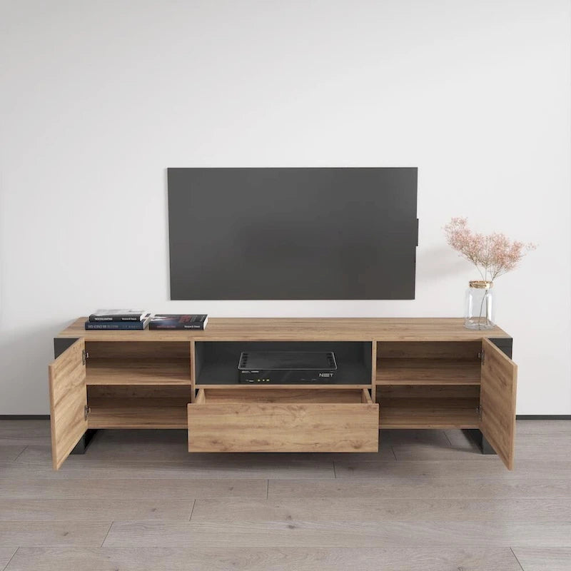 71" Modern High Gloss TV Stand - Entertainment Center for up to 75" TVs - Sleek Media Console with Ample Storage