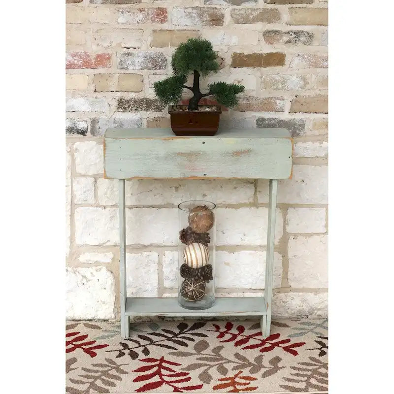 26" Narrow Wall Table - Hand-Painted, Distressed Finish, Rustic Style, 8" Deep, Fully Assembled, Multiple Colors