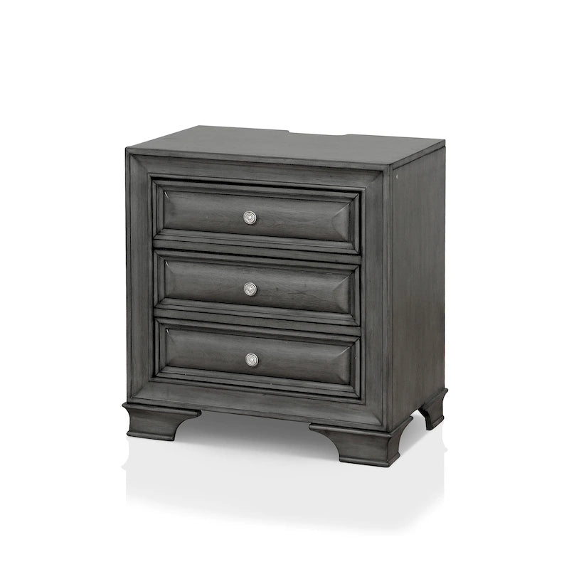 26" Nightstand with 3 Drawers & USB Outlet - Solid Wood, Cedar Drawers, 75lbs Capacity, Traditional Style